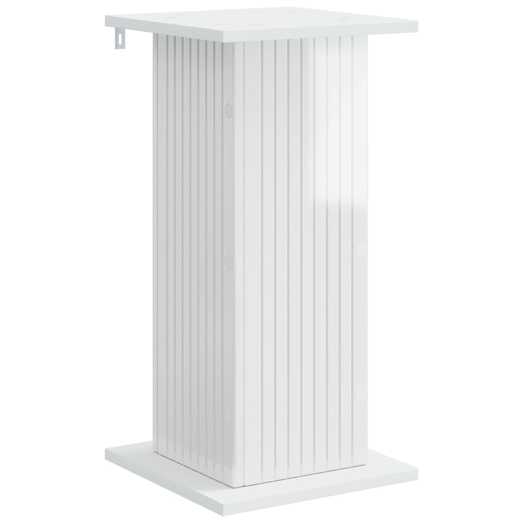 vidaXL Stojak na rośliny 2 pcs Biały wysoki połysk 30,5 x 30 x 60,5 cm