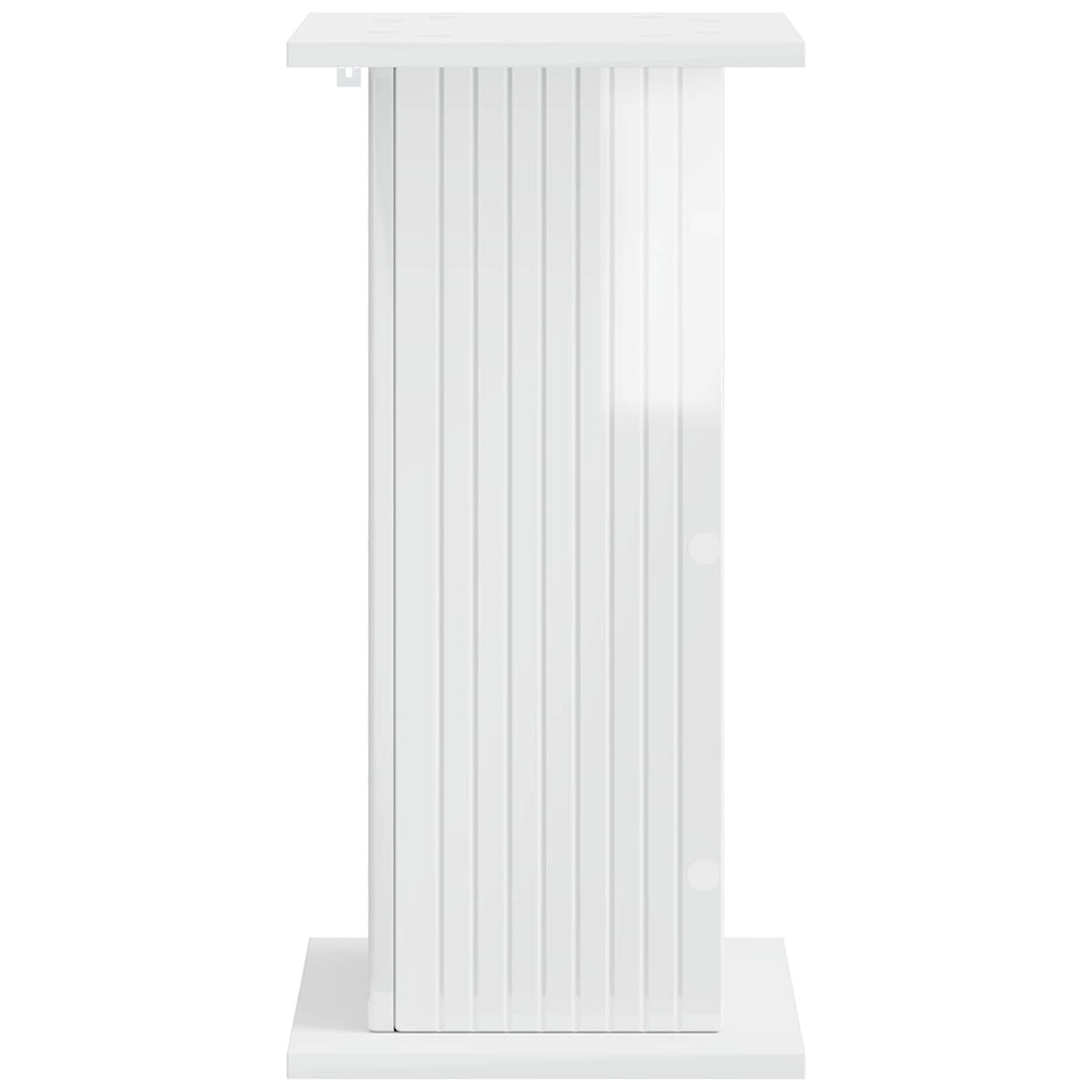 vidaXL Stojak na rośliny 2 pcs Biały wysoki połysk 30,5 x 30 x 60,5 cm