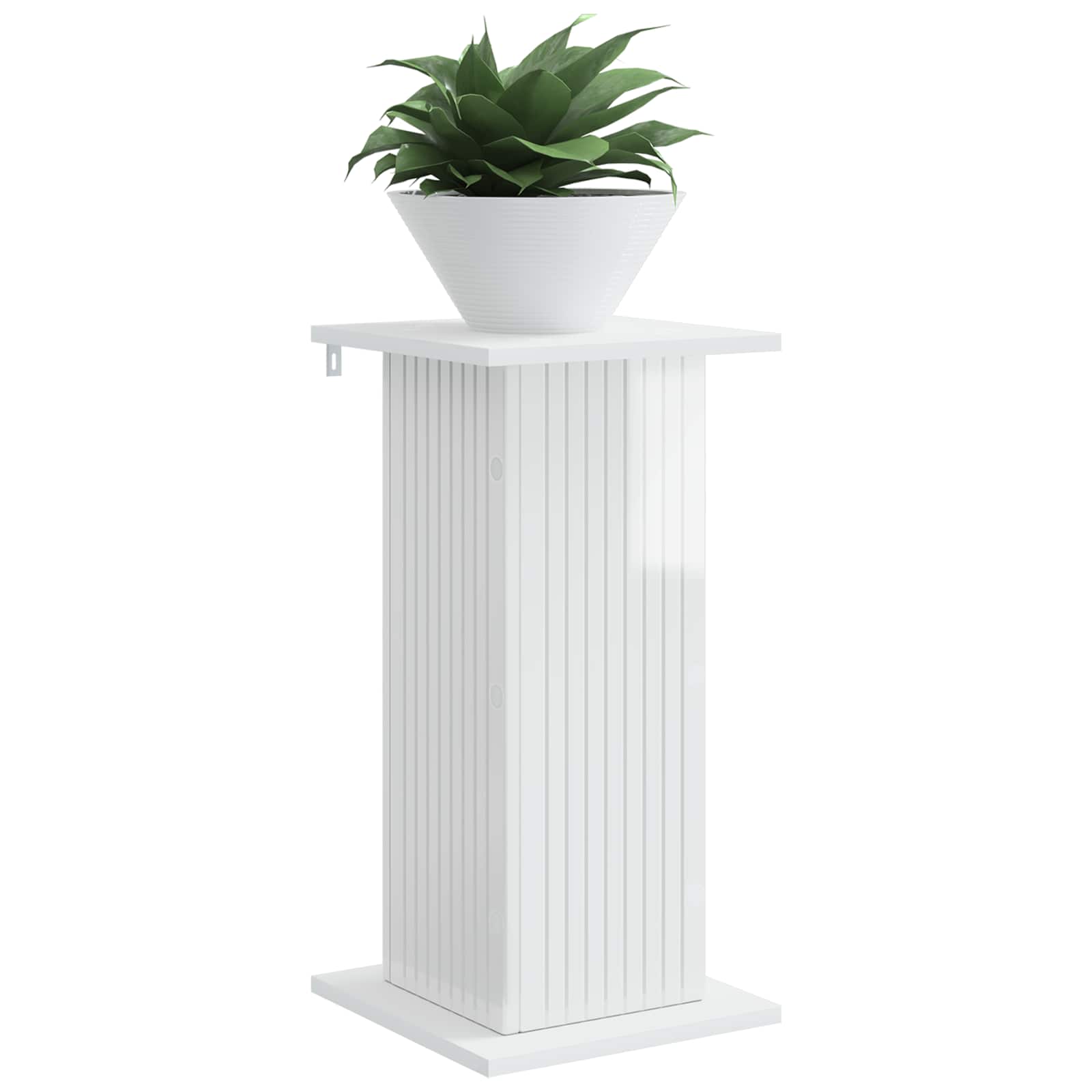 vidaXL Stojak na rośliny 2 pcs Biały wysoki połysk 30,5 x 30 x 60,5 cm
