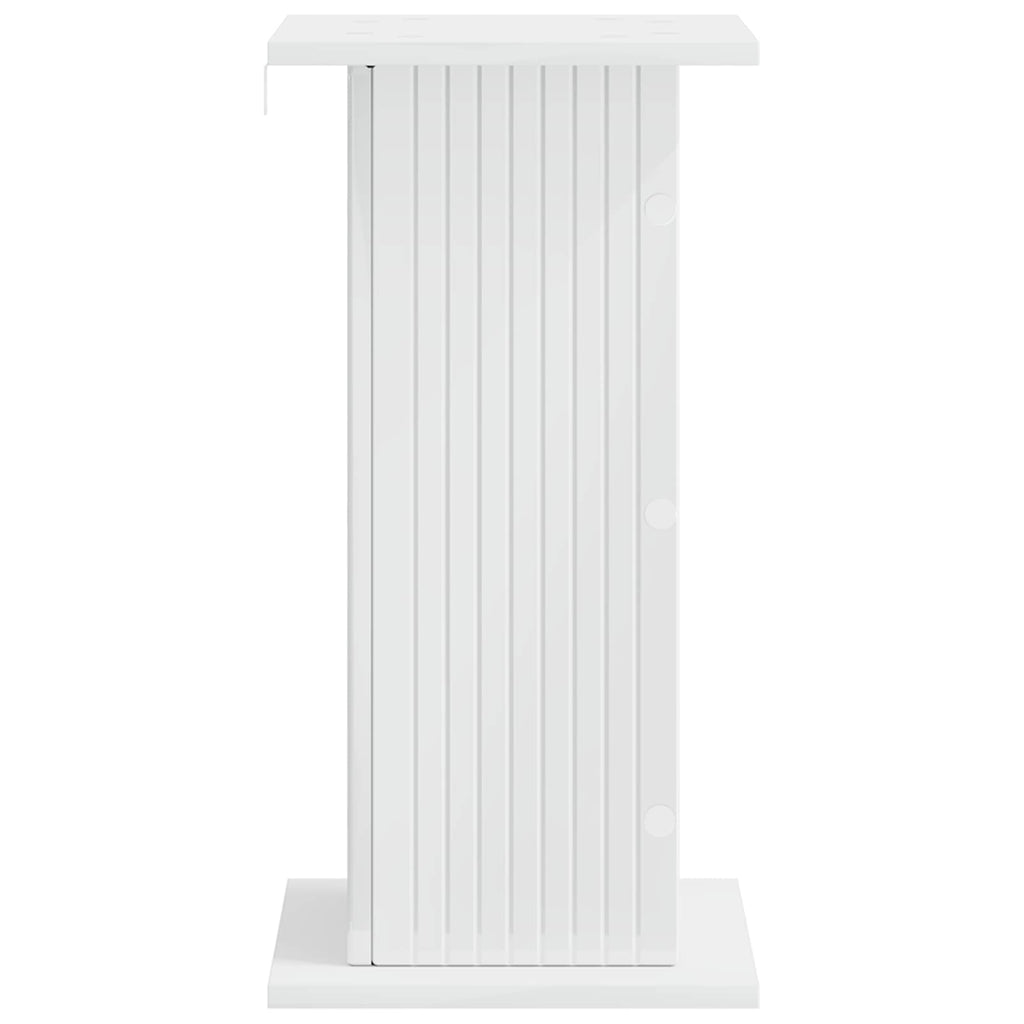vidaXL Stojak na rośliny 2 pcs Biały wysoki połysk 30,5 x 30 x 60,5 cm