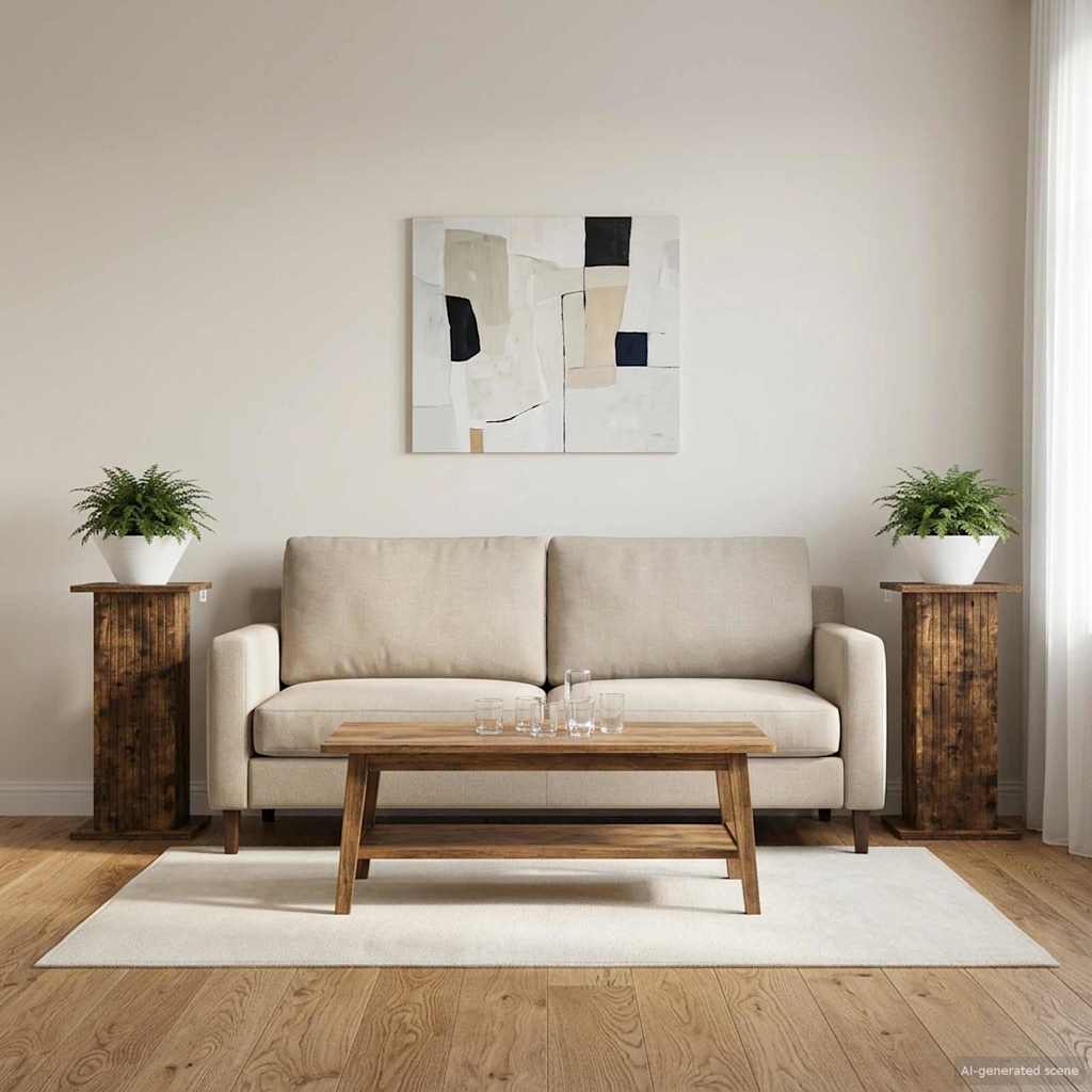 vidaXL Stojak na rośliny 2 pcs Dąb wędzony 30,5 x 30 x 60,5 cm