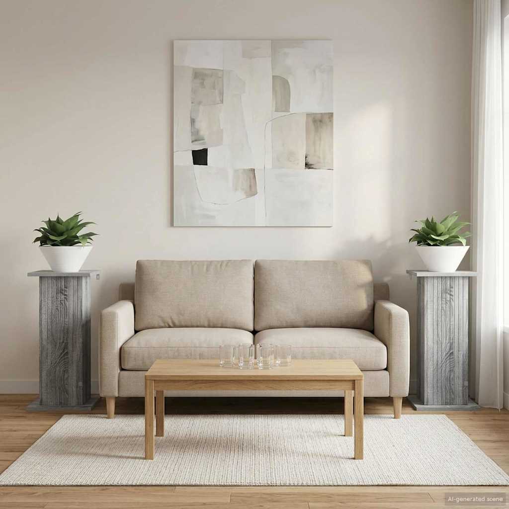 vidaXL Stojak na rośliny 2 pcs Szary Sonoma 30,5 x 30 x 60,5 cm