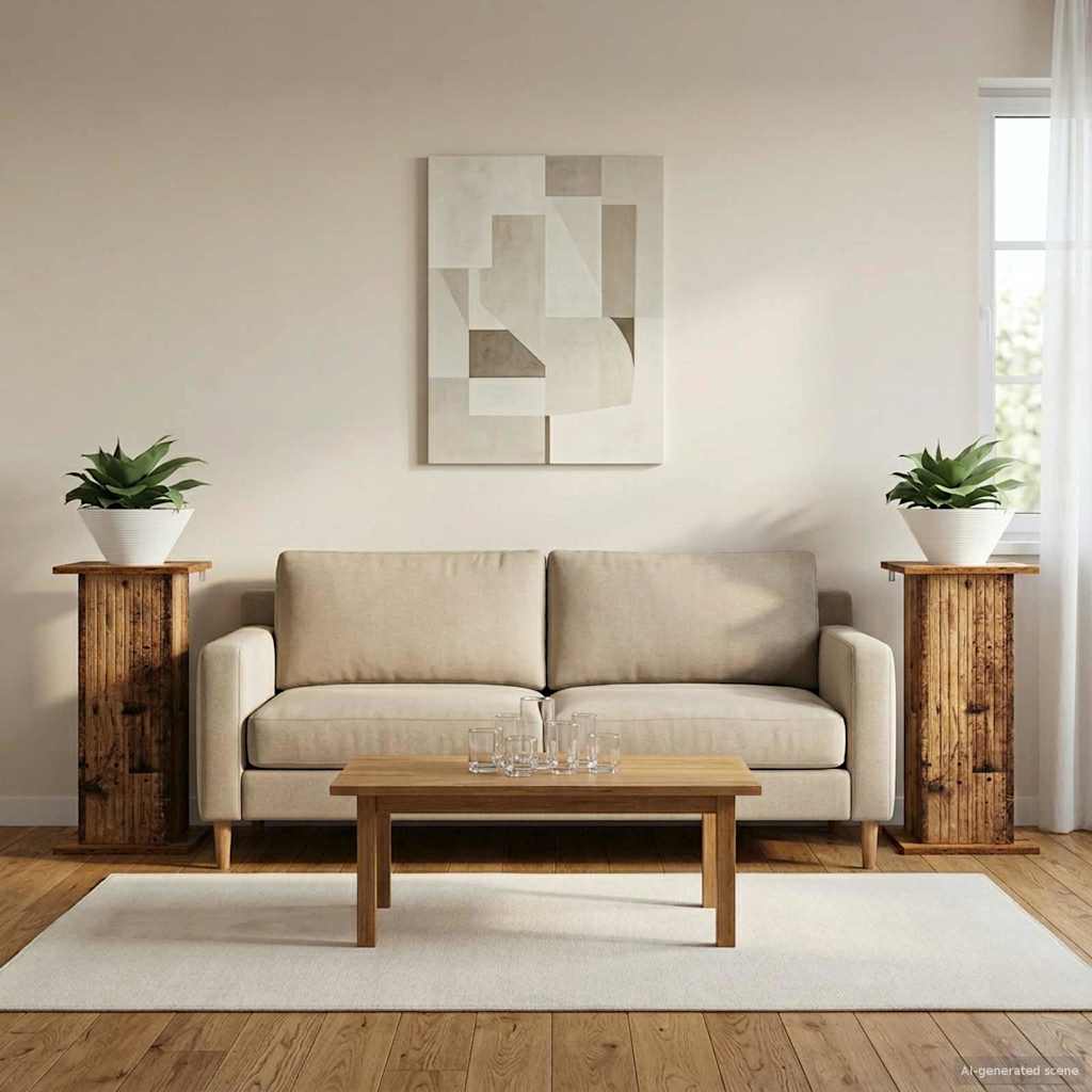 vidaXL Stojak na rośliny 2 pcs Stare drewno 30,5 x 30 x 60,5 cm