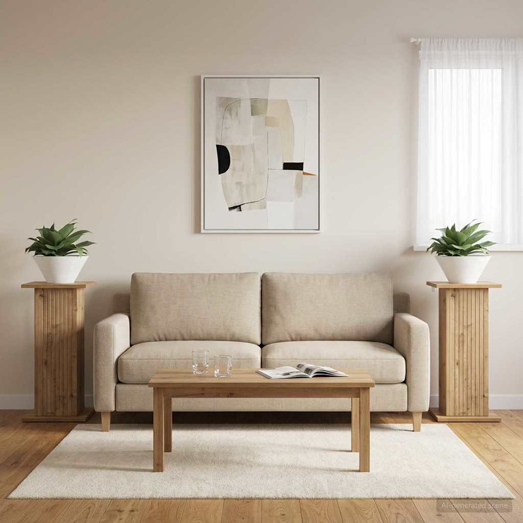 vidaXL Stojak na rośliny 2 pcs Dąb artisan 30,5 x 30 x 60,5 cm