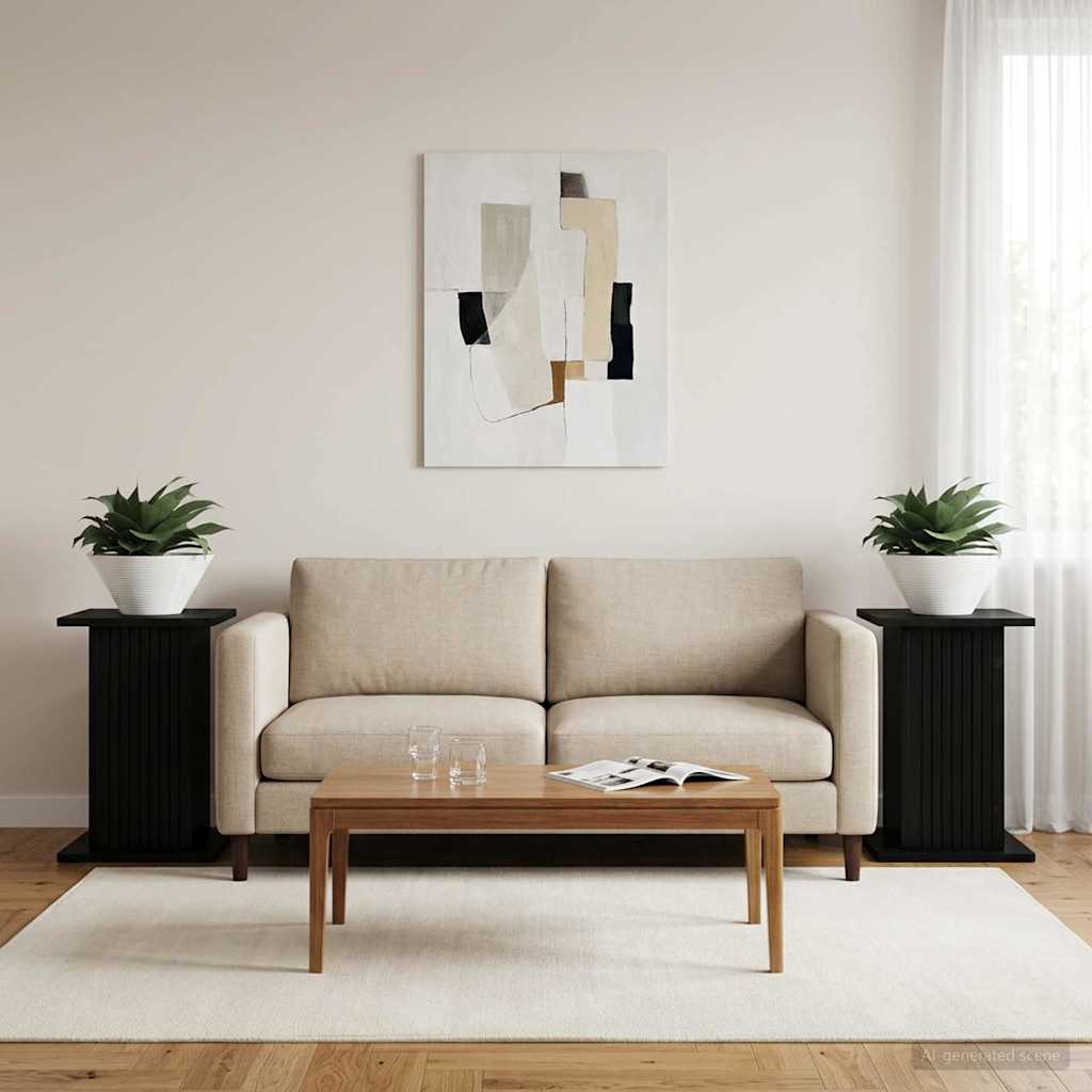 vidaXL Stojak na rośliny 2 pcs Czarny 30,5 x 30 x 43 cm