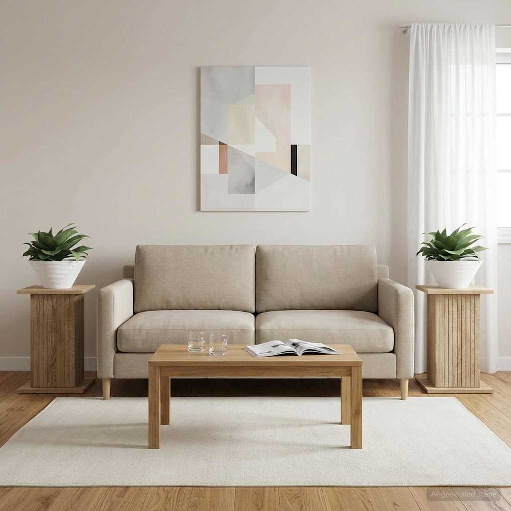 vidaXL Stojak na rośliny 2 pcs dąb Sonoma 30,5 x 30 x 43 cm