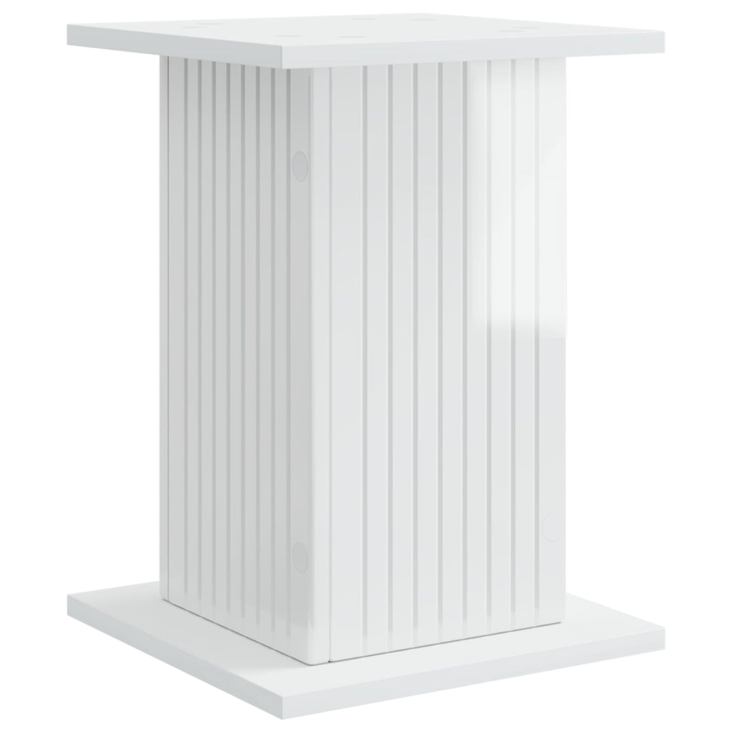 vidaXL Stojak na rośliny 2 pcs Biały wysoki połysk 30,5 x 30 x 43 cm