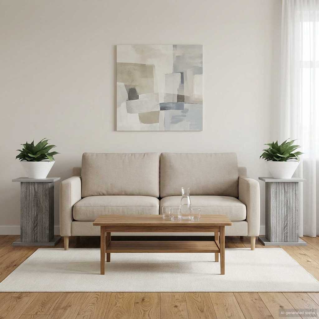 vidaXL Stojak na rośliny 2 pcs Szary Sonoma 30,5 x 30 x 43 cm