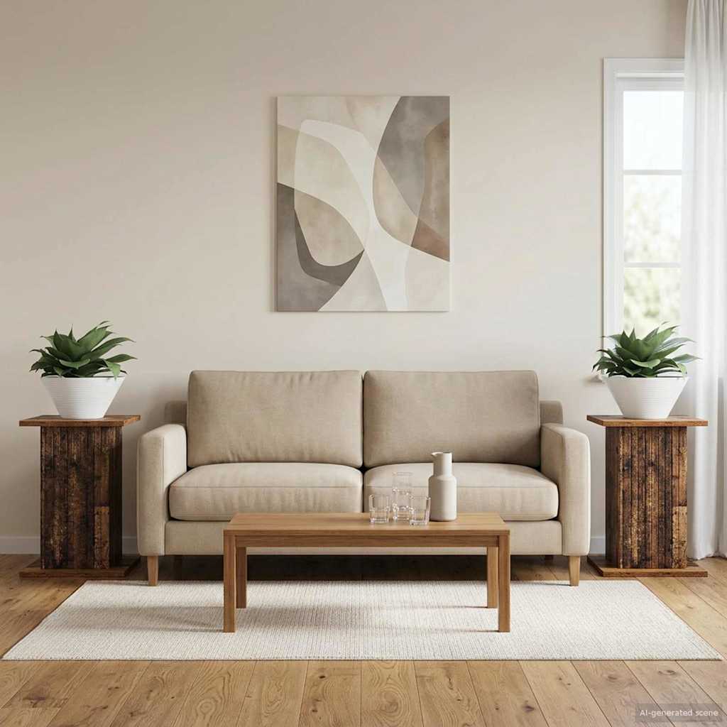 vidaXL Stojak na rośliny 2 pcs Stare drewno 30,5 x 30 x 43 cm