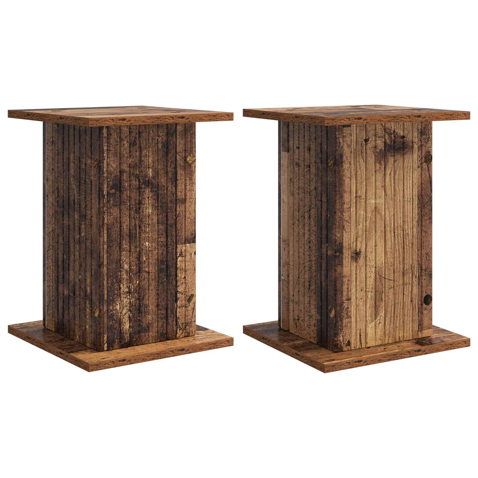 vidaXL Stojak na rośliny 2 pcs Stare drewno 30,5 x 30 x 43 cm