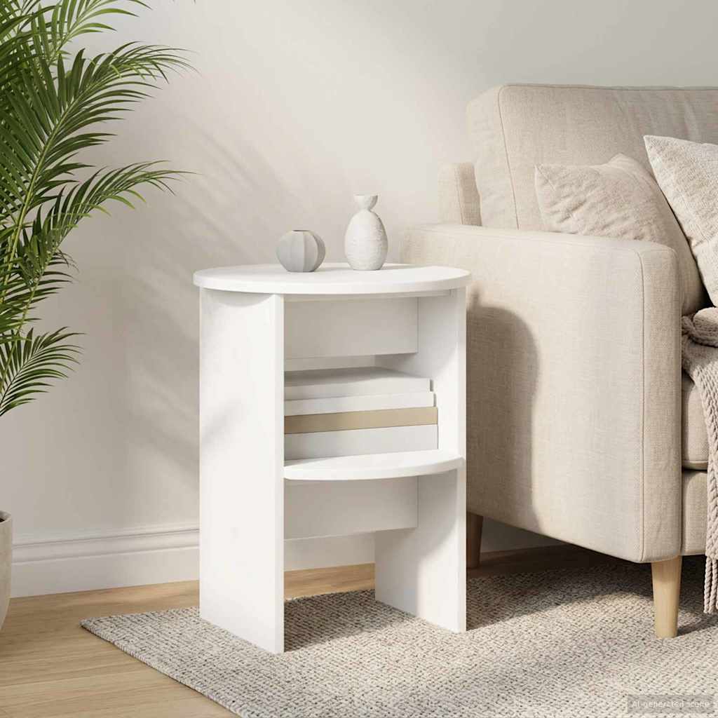 vidaXL Szafka boczna 2 pcs Biały Ø40 x 50 cm Drewno inżynieryjne