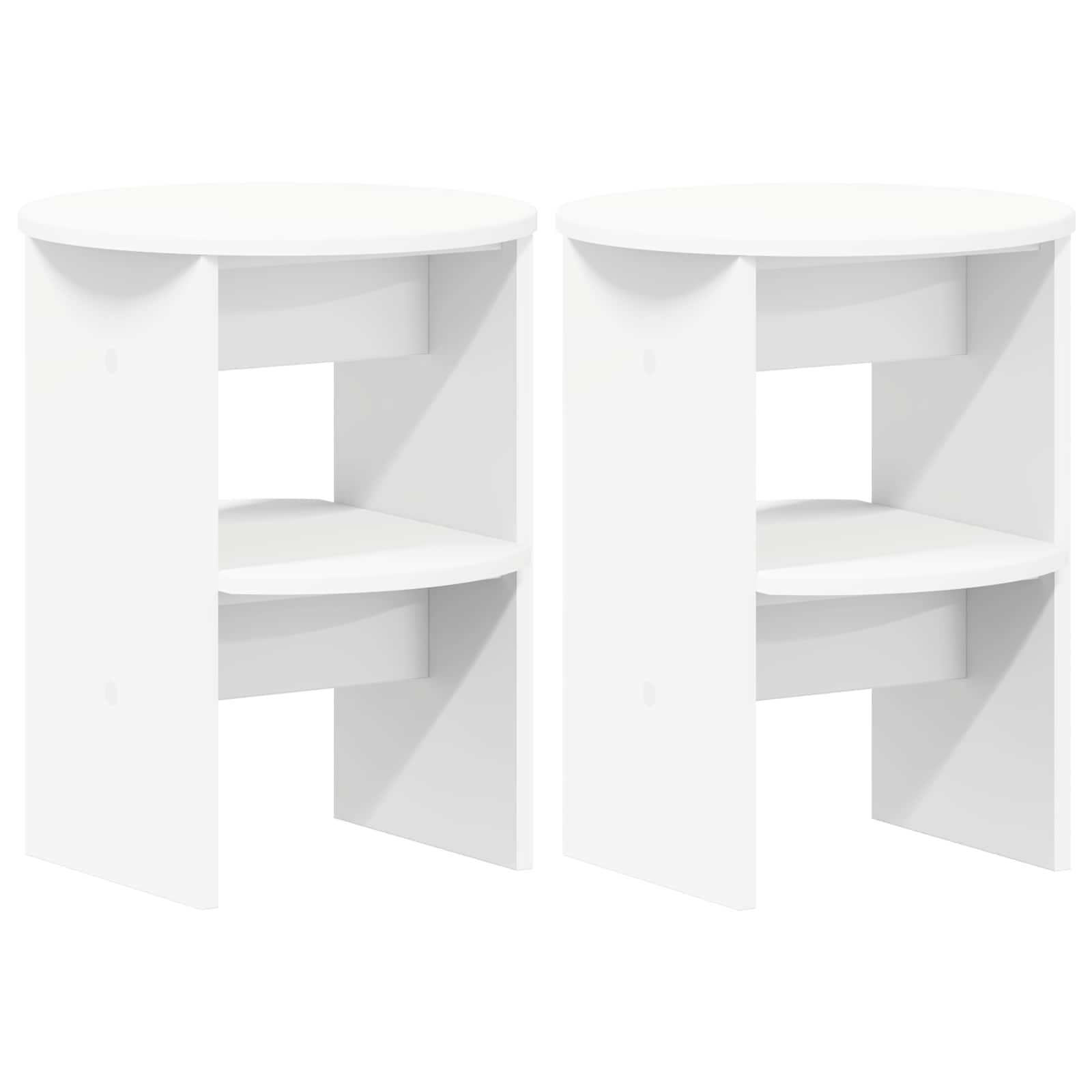vidaXL Szafka boczna 2 pcs Biały Ø40 x 50 cm Drewno inżynieryjne