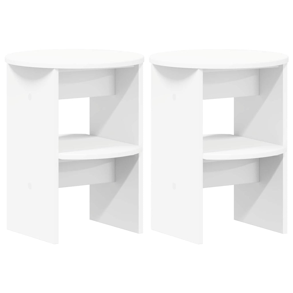 vidaXL Szafka boczna 2 pcs Biały Ø40 x 50 cm Drewno inżynieryjne