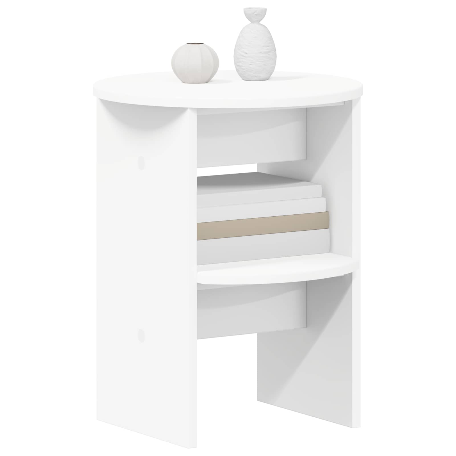 vidaXL Szafka boczna 2 pcs Biały Ø40 x 50 cm Drewno inżynieryjne