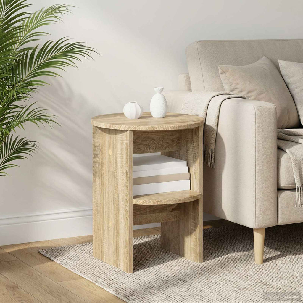 vidaXL Szafka boczna 2 pcs Dąb Sonoma Ø40 x 50 cm Drewno inżynieryjne