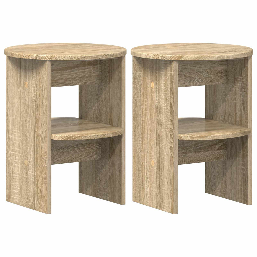 vidaXL Szafka boczna 2 pcs Dąb Sonoma Ø40 x 50 cm Drewno inżynieryjne