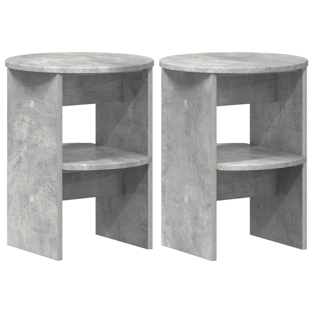 vidaXL Szafka boczna 2 pcs Betonowy Szary Ø40 x 50 cm
