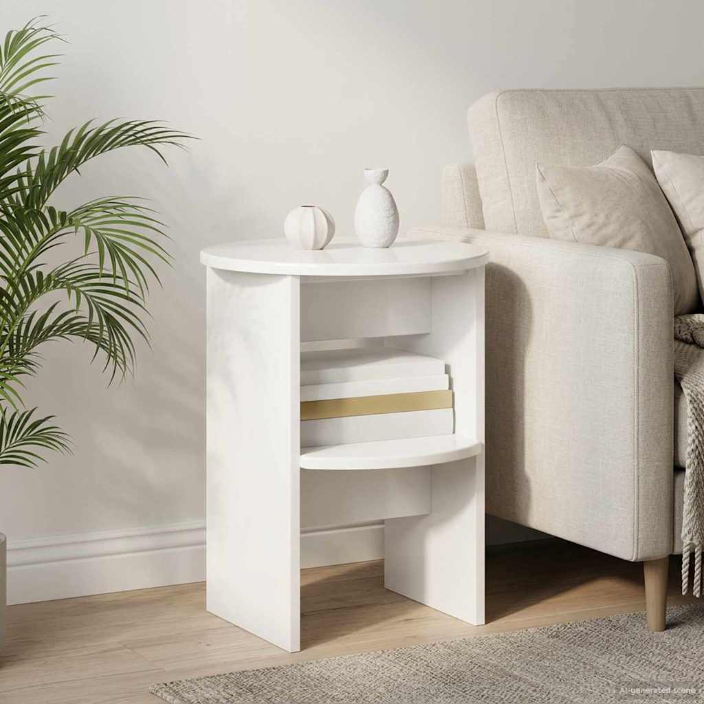 vidaXL Szafka boczna 2 pcs Biały Wysoki Połysk Ø40 x 50 cm