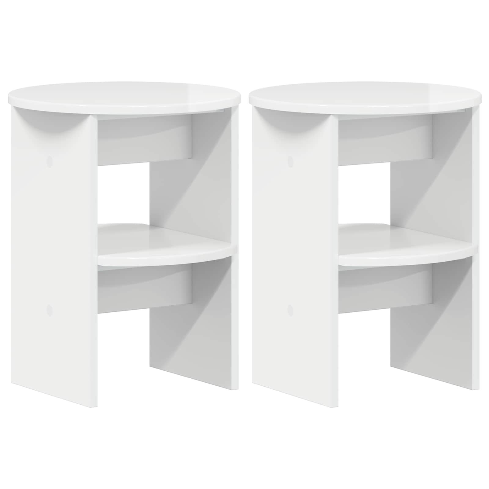 vidaXL Szafka boczna 2 pcs Biały Wysoki Połysk Ø40 x 50 cm