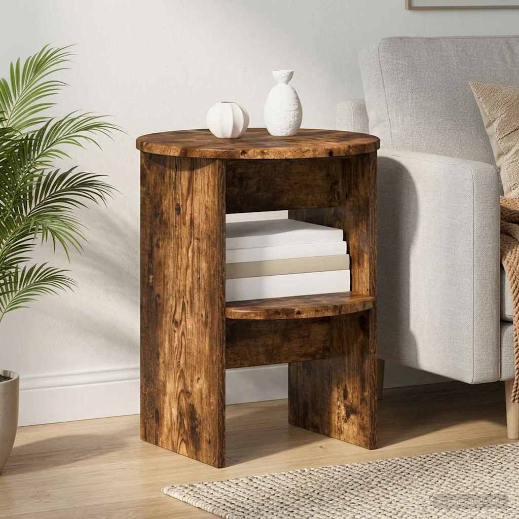 vidaXL Szafka boczna 2 pcs Dąb Wędzony Ø40 x 50 cm Drewno inżynieryjne