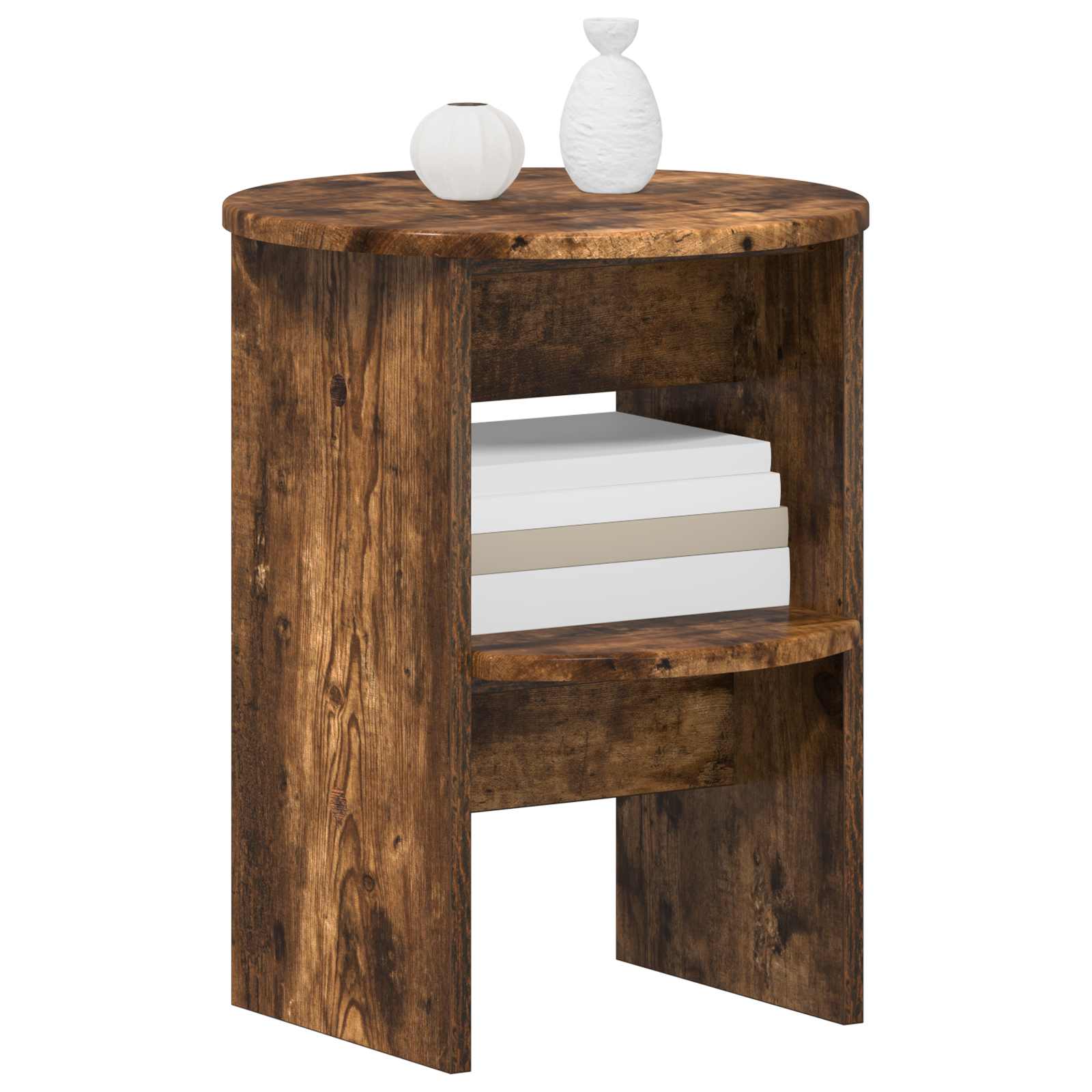 vidaXL Szafka boczna 2 pcs Dąb Wędzony Ø40 x 50 cm Drewno inżynieryjne
