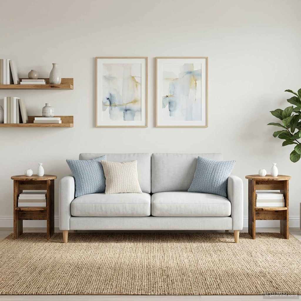 vidaXL Szafka boczna 2 pcs Stare drewno Ø40 x 50 cm