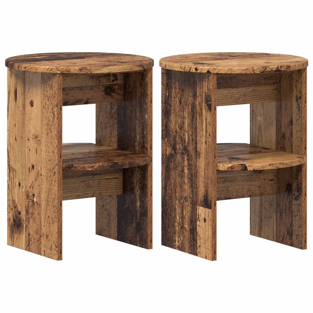 vidaXL Szafka boczna 2 pcs Stare drewno Ø40 x 50 cm