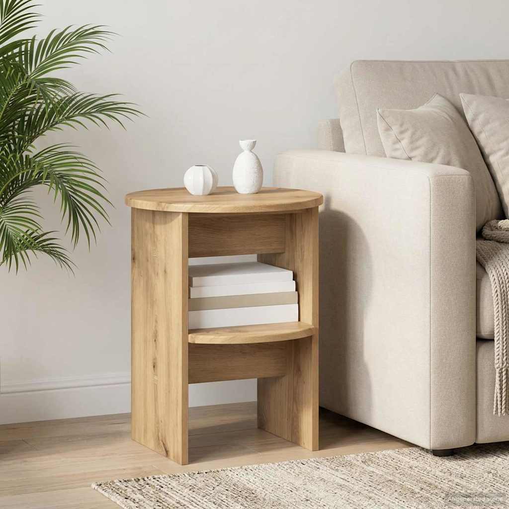 vidaXL Szafka boczna Dąb Rzemieślniczy Ø40 x 50 cm Drewno inżynieryjne