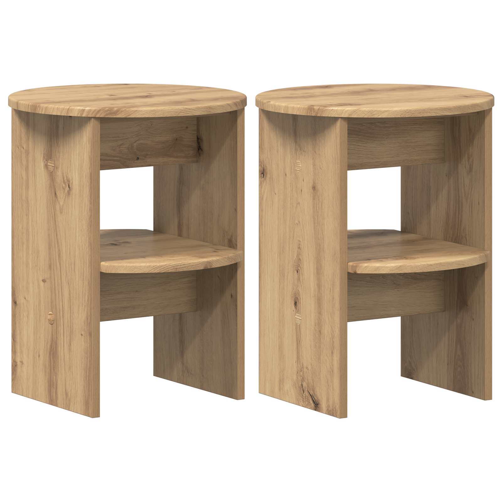 vidaXL Szafka boczna 2 pcs Dąb Rzemieślniczy Ø40 x 50 cm