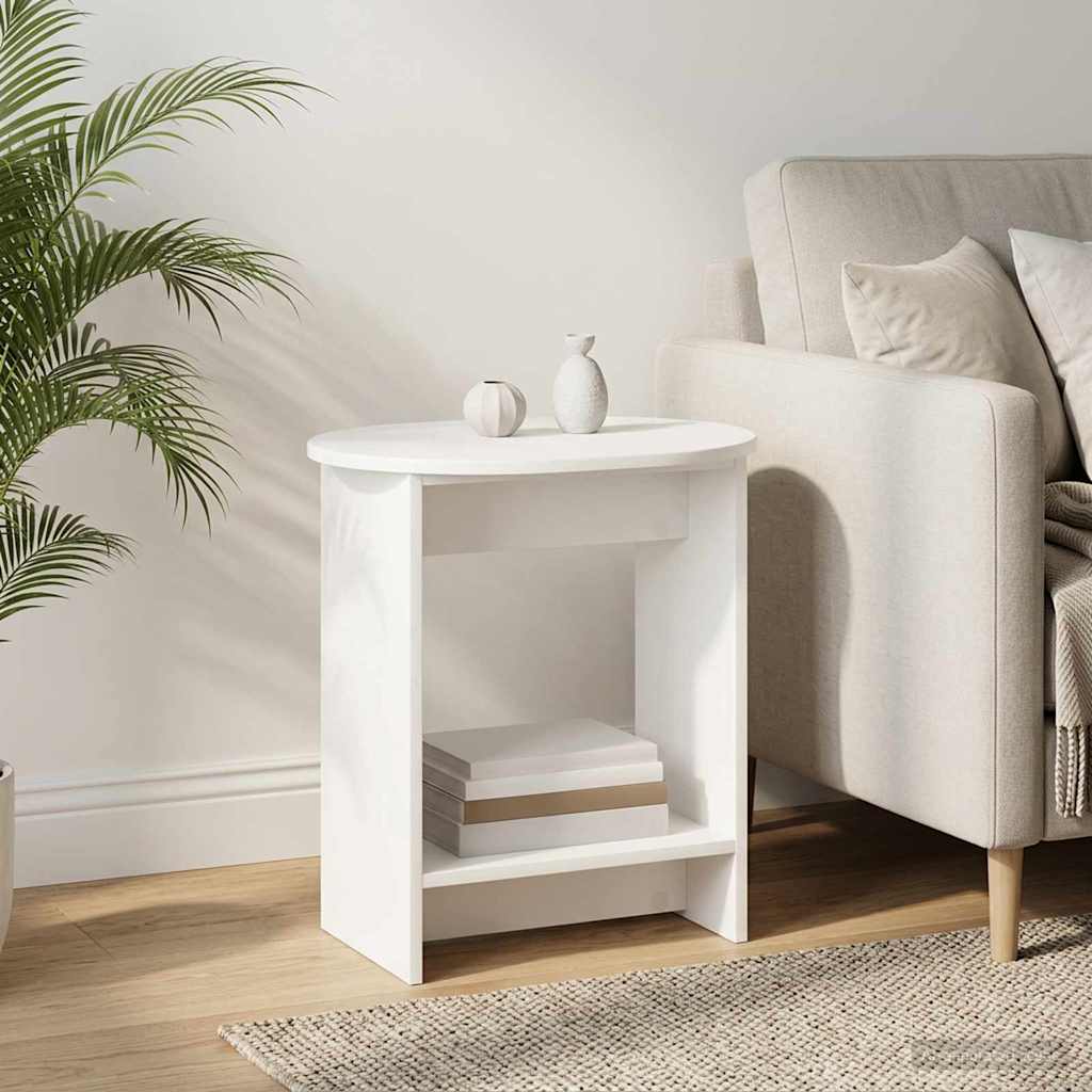 vidaXL Stolik boczny Biały 50 x 39,5 x 55 cm Drewno inżynieryjne