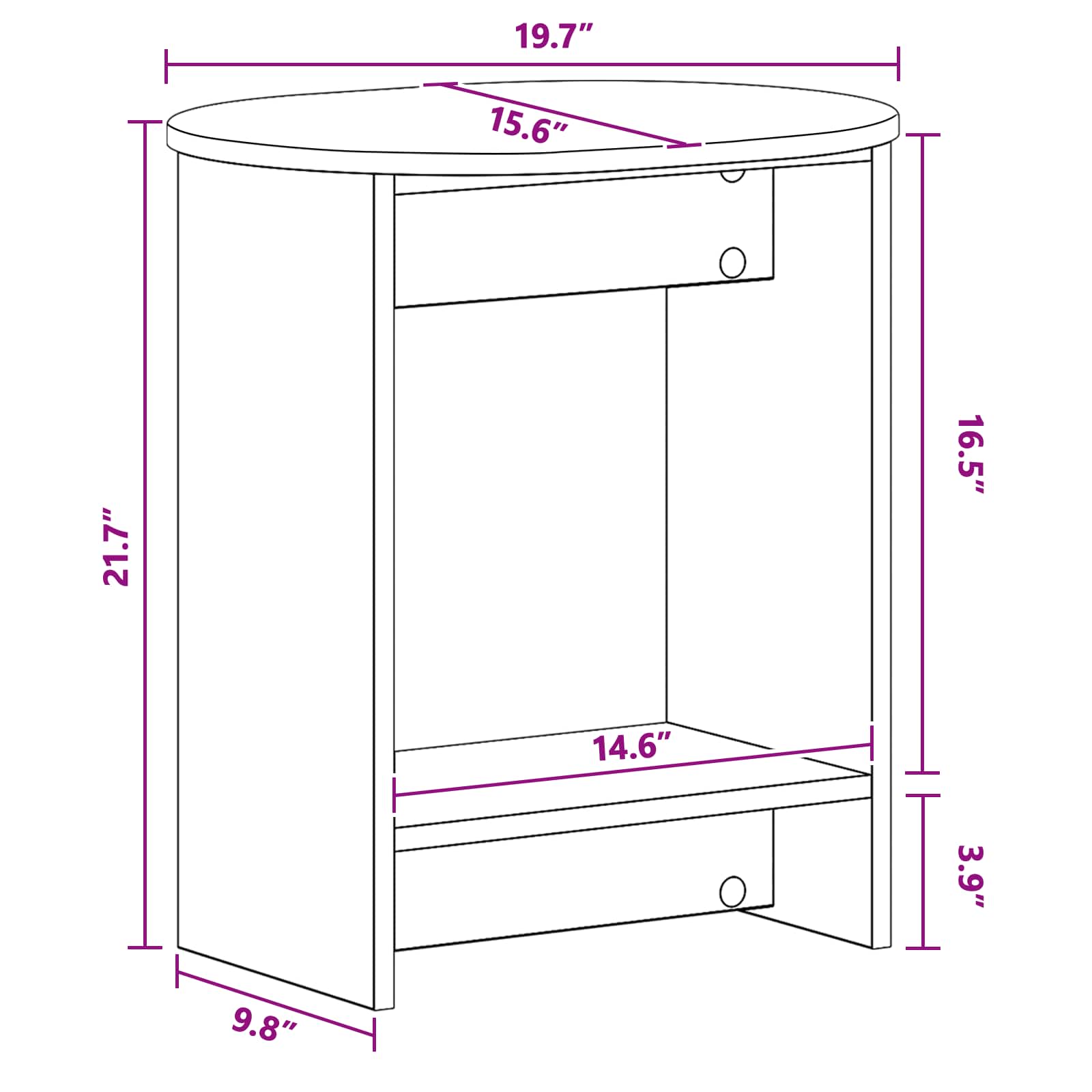 vidaXL Stolik boczny Biały 50 x 39,5 x 55 cm Drewno inżynieryjne