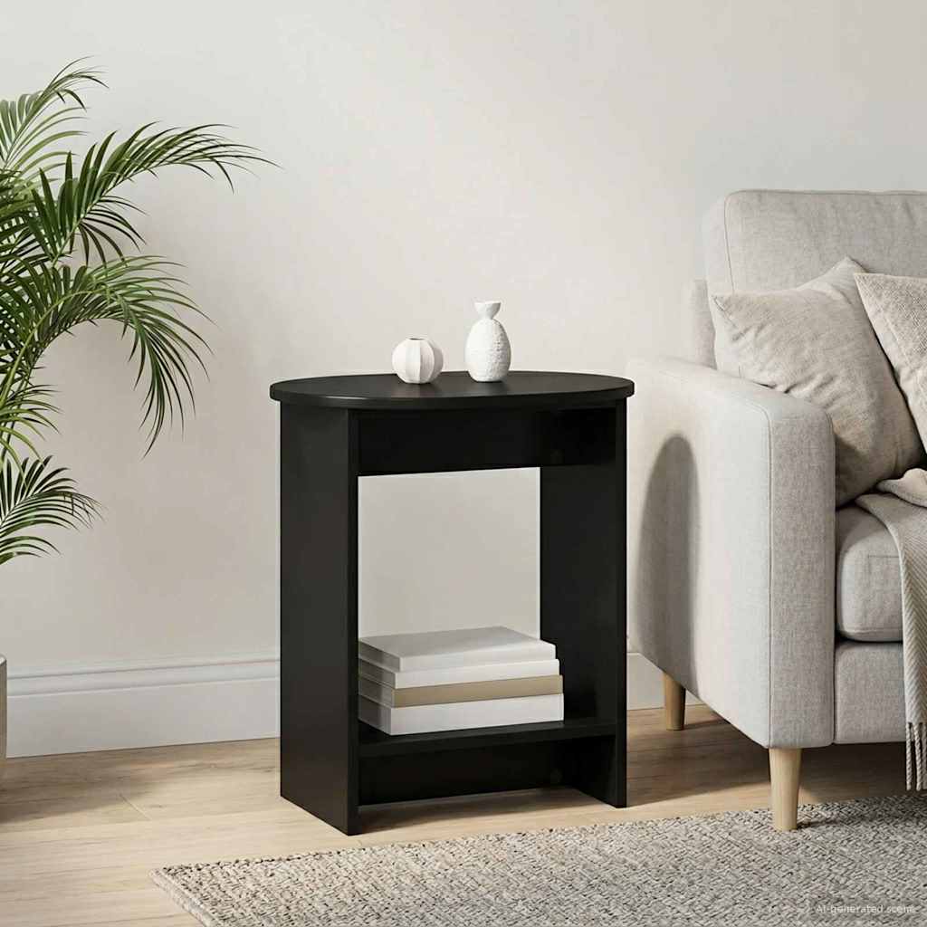 vidaXL Stolik boczny Czarny 50 x 39,5 x 55 cm Drewno inżynieryjne