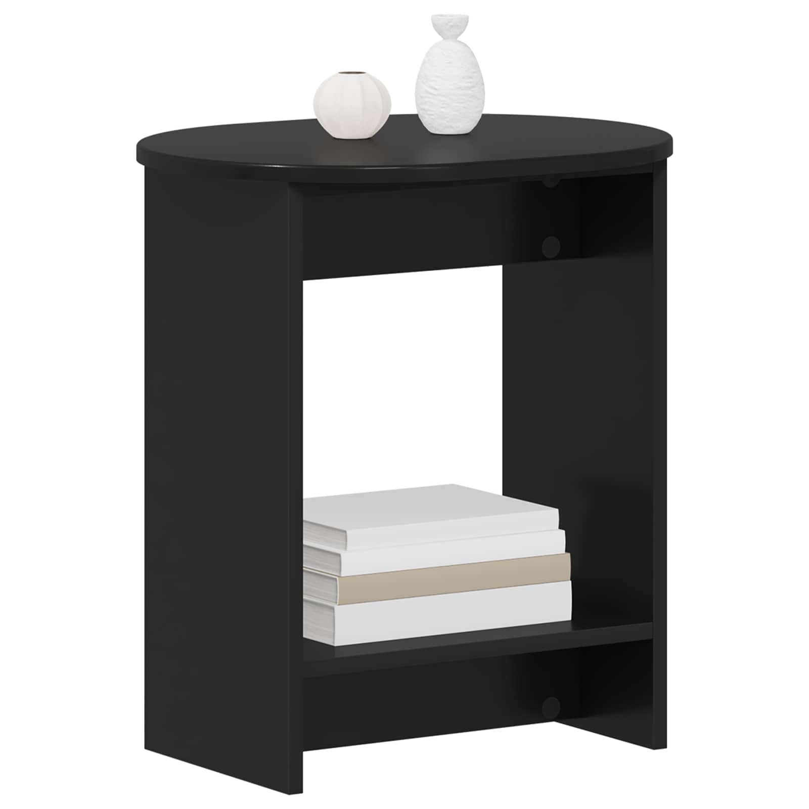 vidaXL Stolik boczny Czarny 50 x 39,5 x 55 cm Drewno inżynieryjne