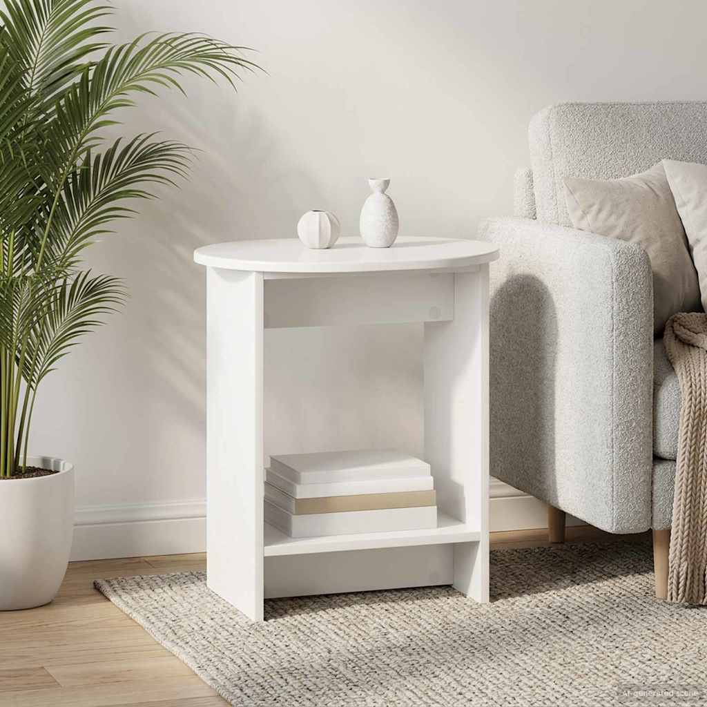 vidaXL Stolik boczny Biały wysoki połysk 50 x 39,5 x 55 cm