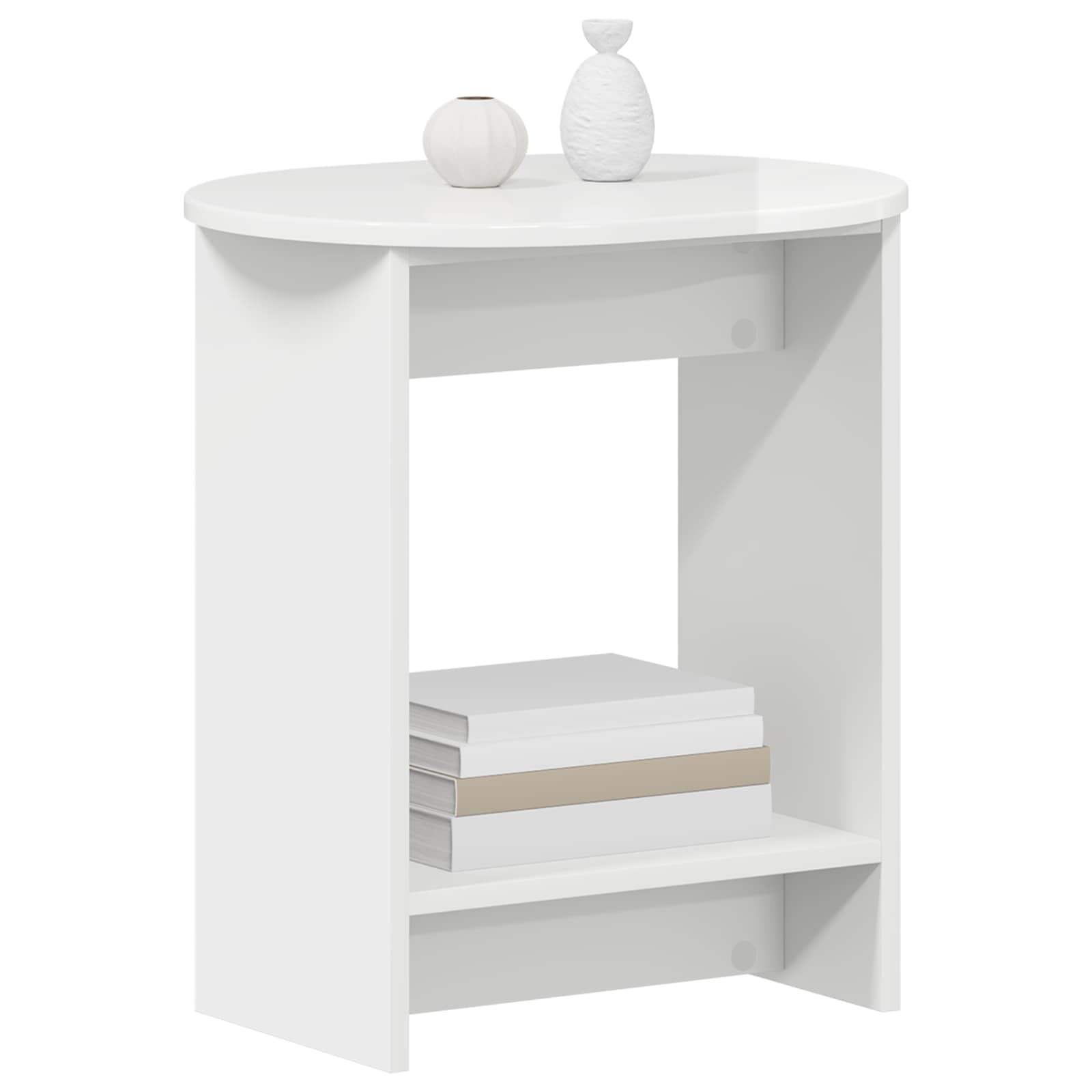 vidaXL Stolik boczny Biały wysoki połysk 50 x 39,5 x 55 cm