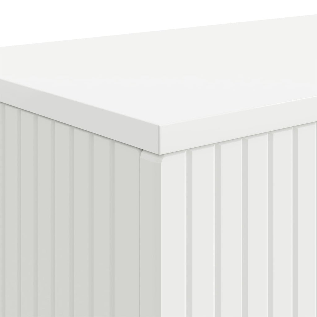 vidaXL Konsola Paski Biały 101 x 29 x 74 cm Drewno inżynieryjne