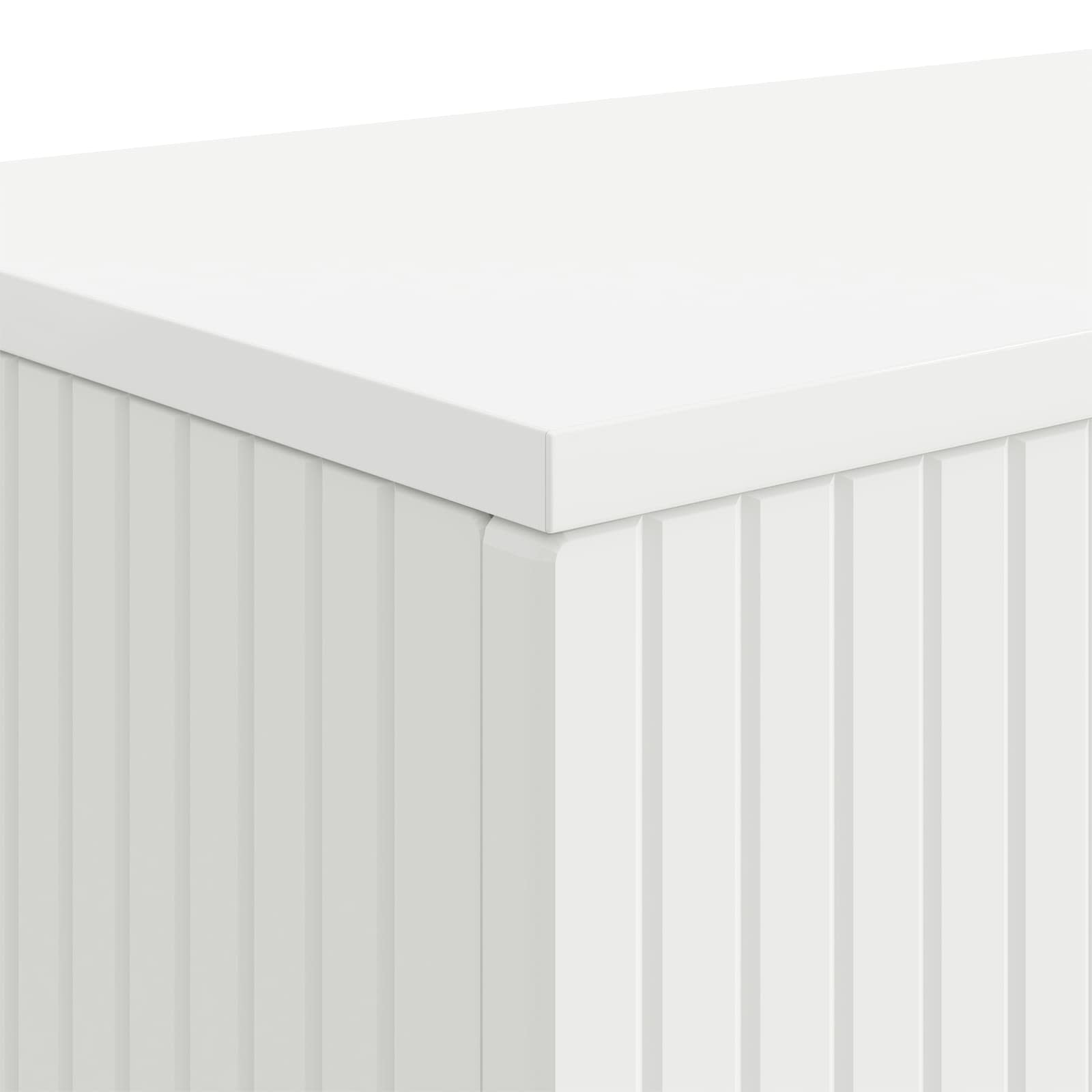 vidaXL Konsola Paski Biały 101 x 29 x 74 cm Drewno inżynieryjne
