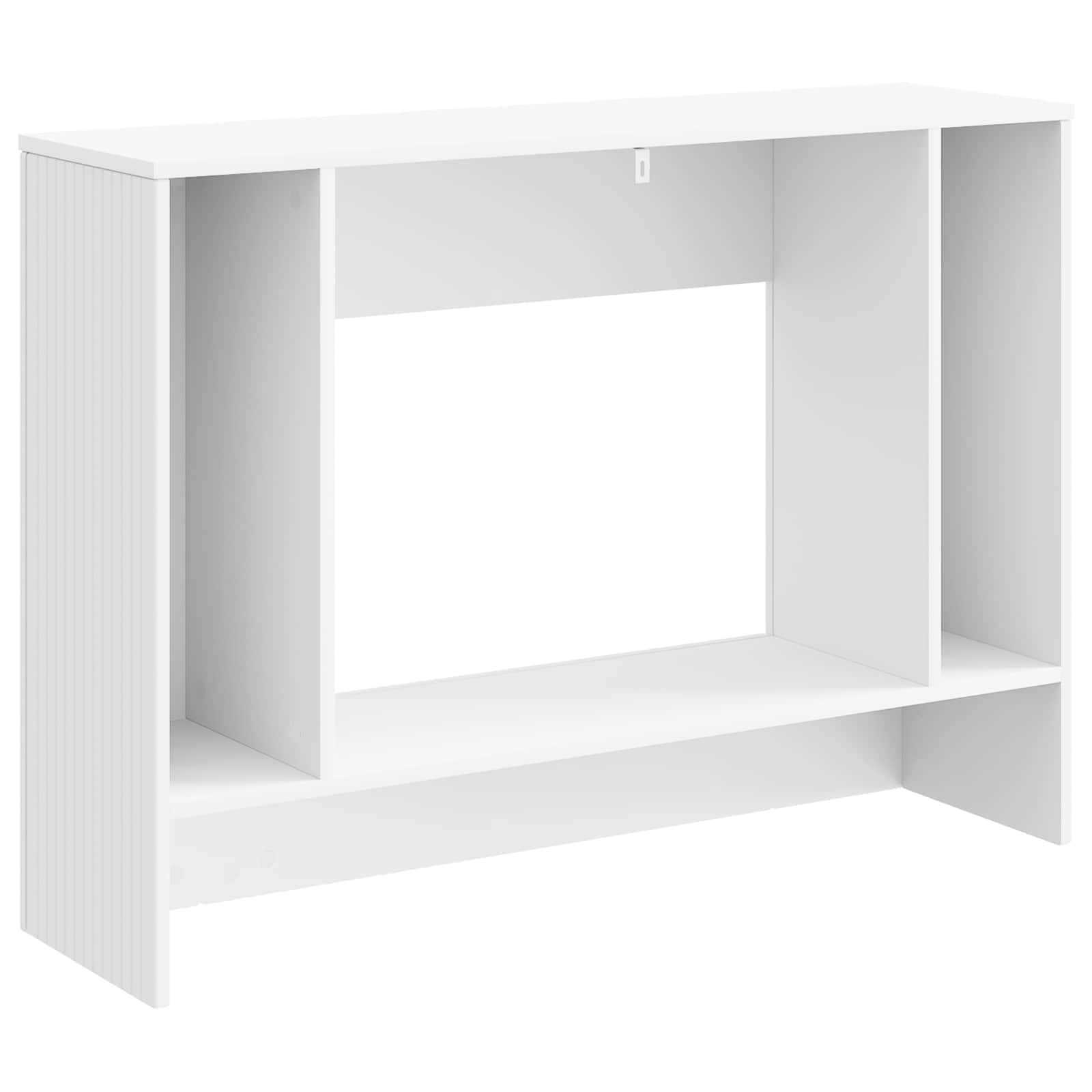 vidaXL Konsola Paski Biały 101 x 29 x 74 cm Drewno inżynieryjne