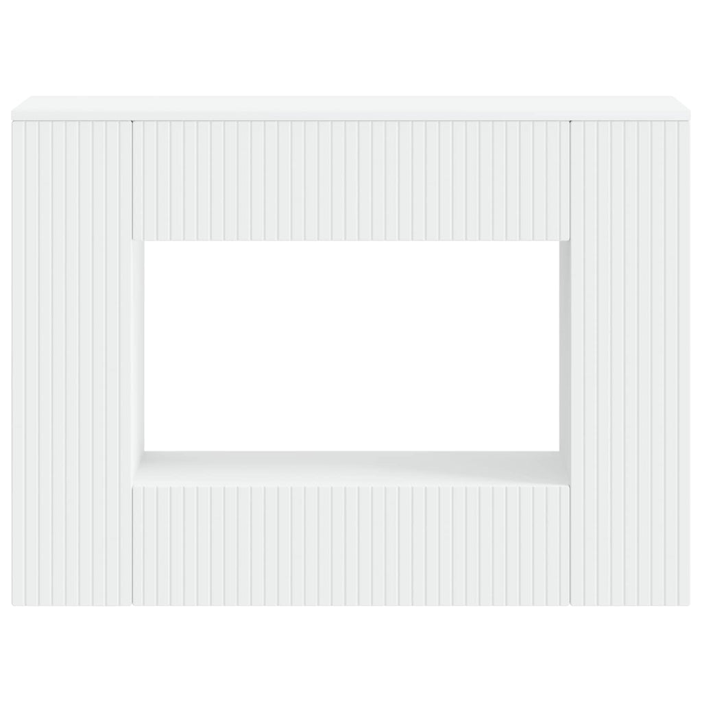 vidaXL Konsola Paski Biały 101 x 29 x 74 cm Drewno inżynieryjne
