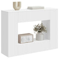 vidaXL Konsola Paski Biały 101 x 29 x 74 cm Drewno inżynieryjne