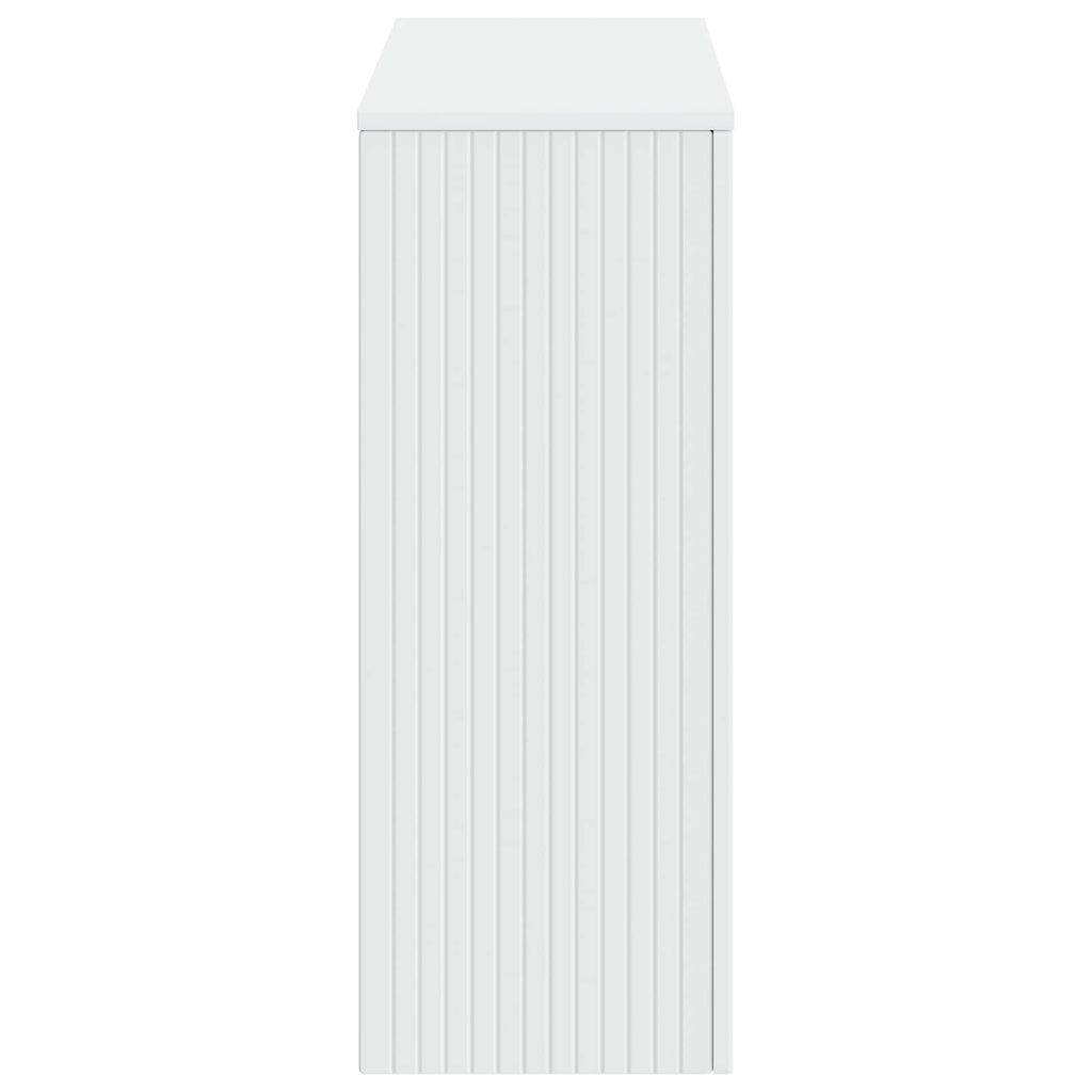 vidaXL Konsola Paski Biały 101 x 29 x 74 cm Drewno inżynieryjne