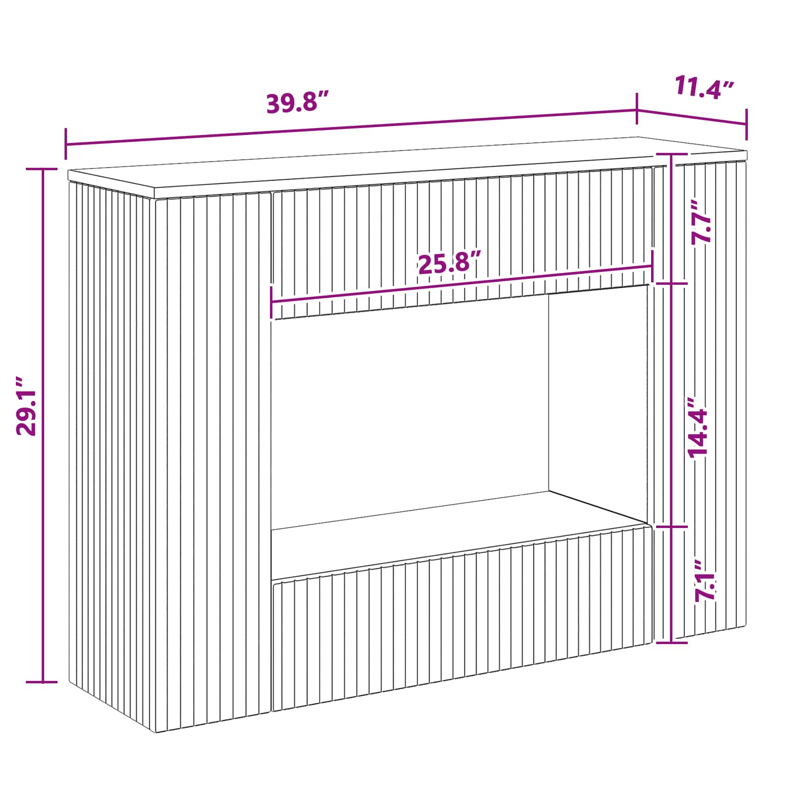 vidaXL Konsola Paski Biały 101 x 29 x 74 cm Drewno inżynieryjne