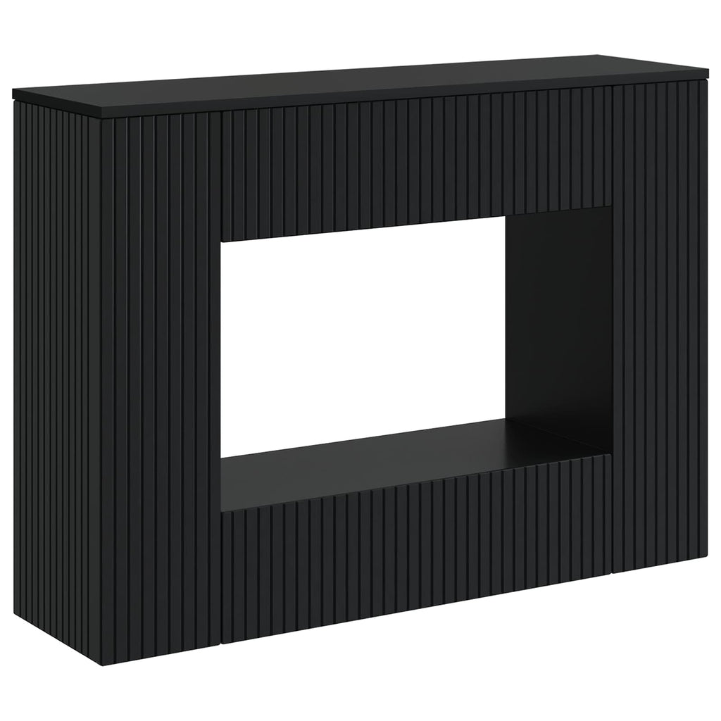 vidaXL Konsola Paski Czarny 101 x 29 x 74 cm Drewno inżynieryjne