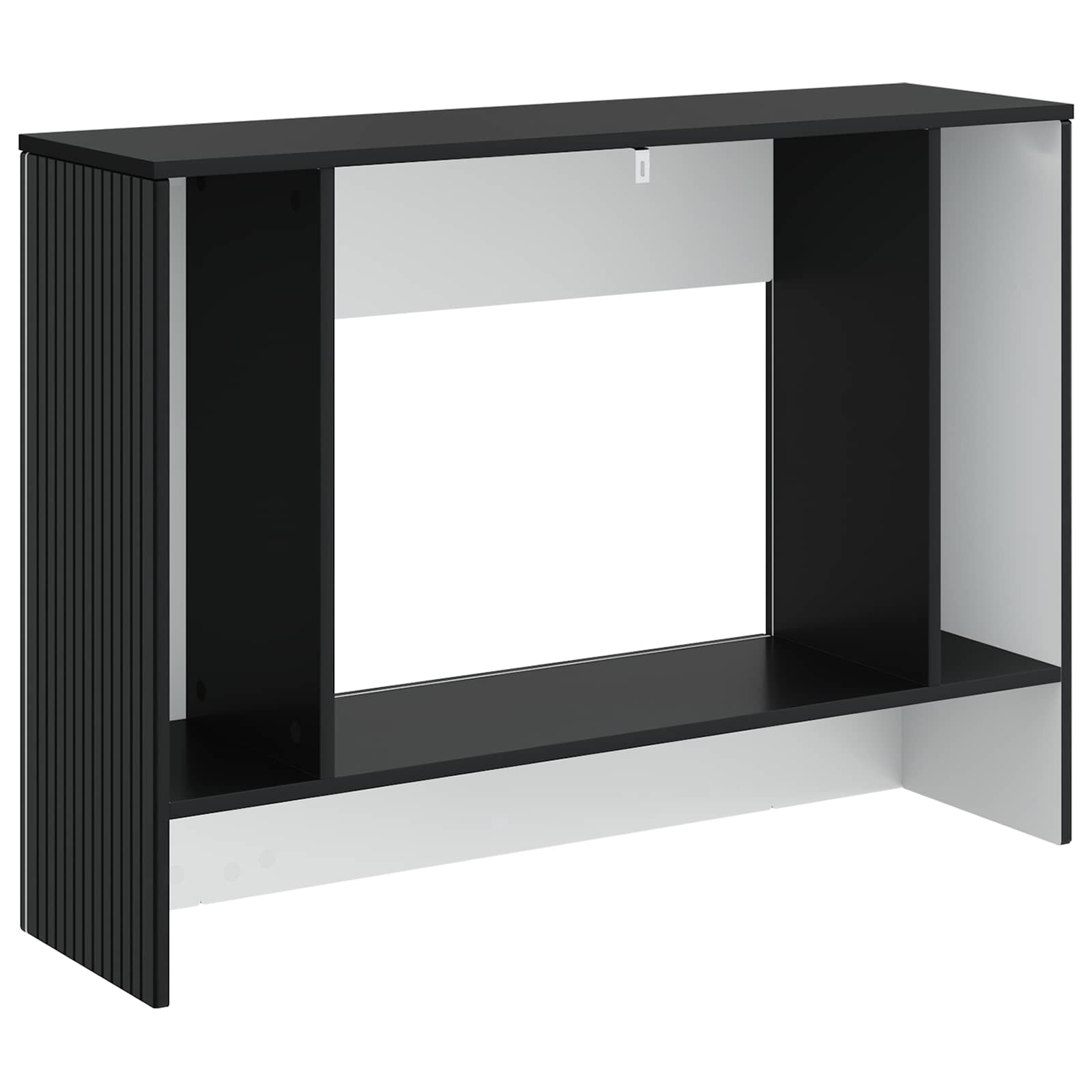 vidaXL Konsola Paski Czarny 101 x 29 x 74 cm Drewno inżynieryjne