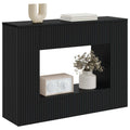 vidaXL Konsola Paski Czarny 101 x 29 x 74 cm Drewno inżynieryjne