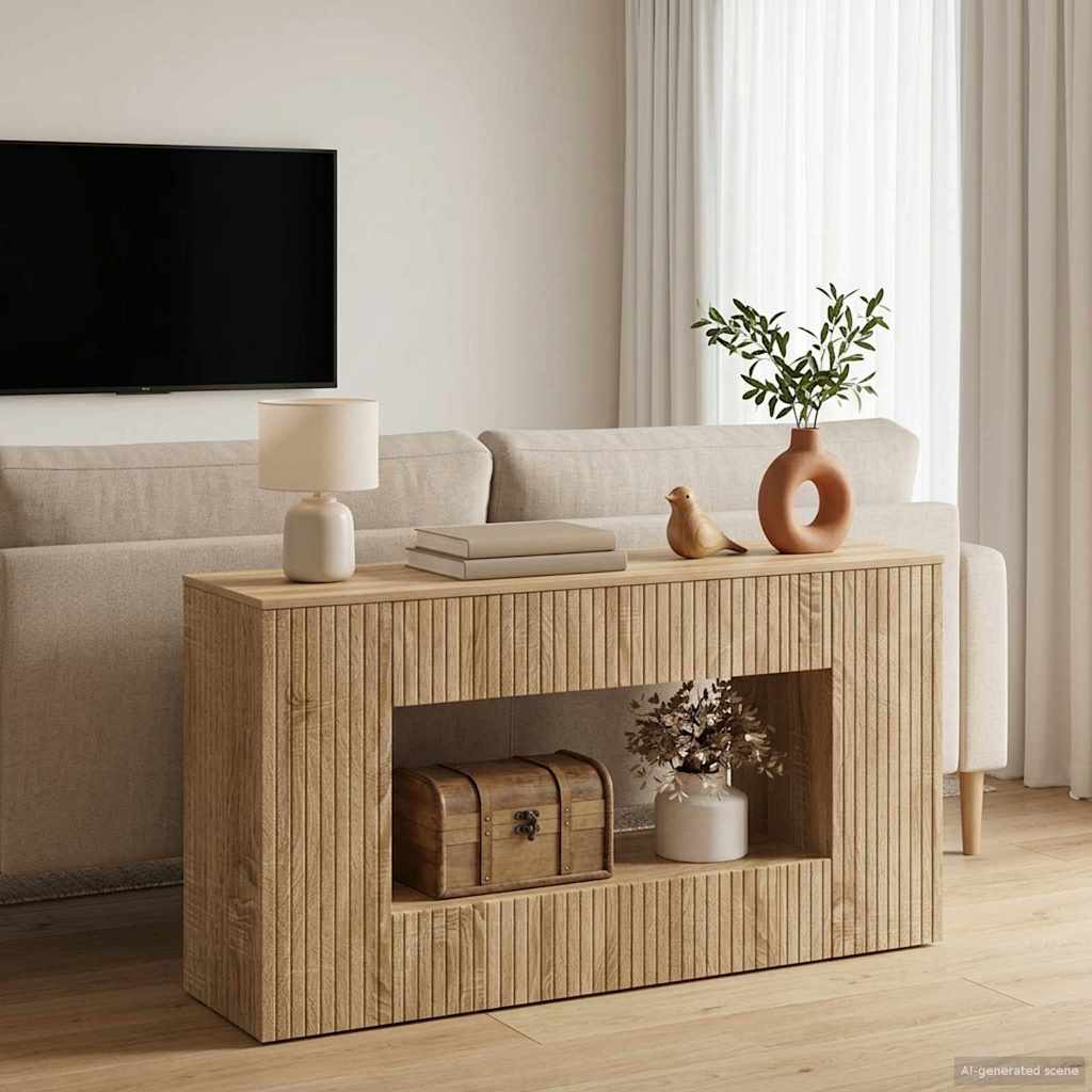 vidaXL Konsola Paski Dąb Sonoma 101 x 29 x 74 cm Drewno inżynieryjne