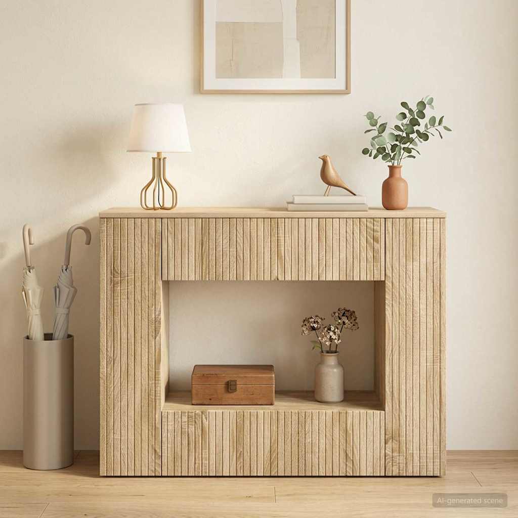 vidaXL Konsola Paski Dąb Sonoma 101 x 29 x 74 cm Drewno inżynieryjne