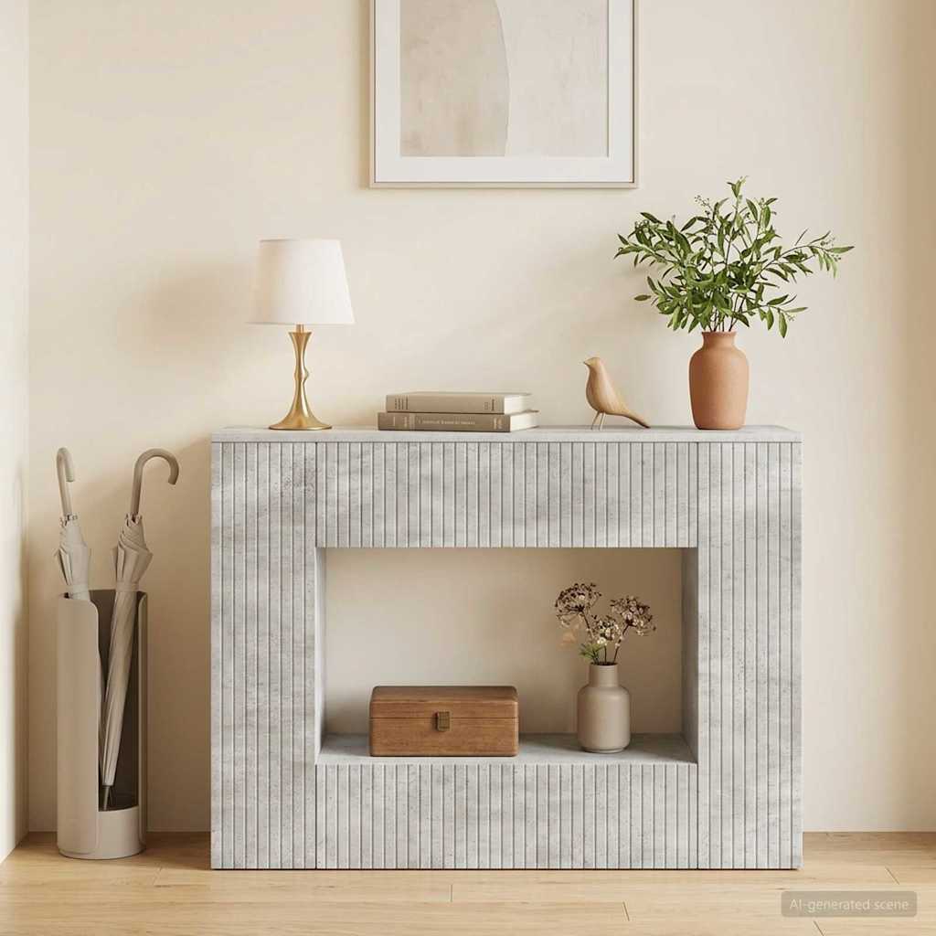 vidaXL Konsola Betonowy Szary 101 x 29 x 74 cm Drewno inżynieryjne