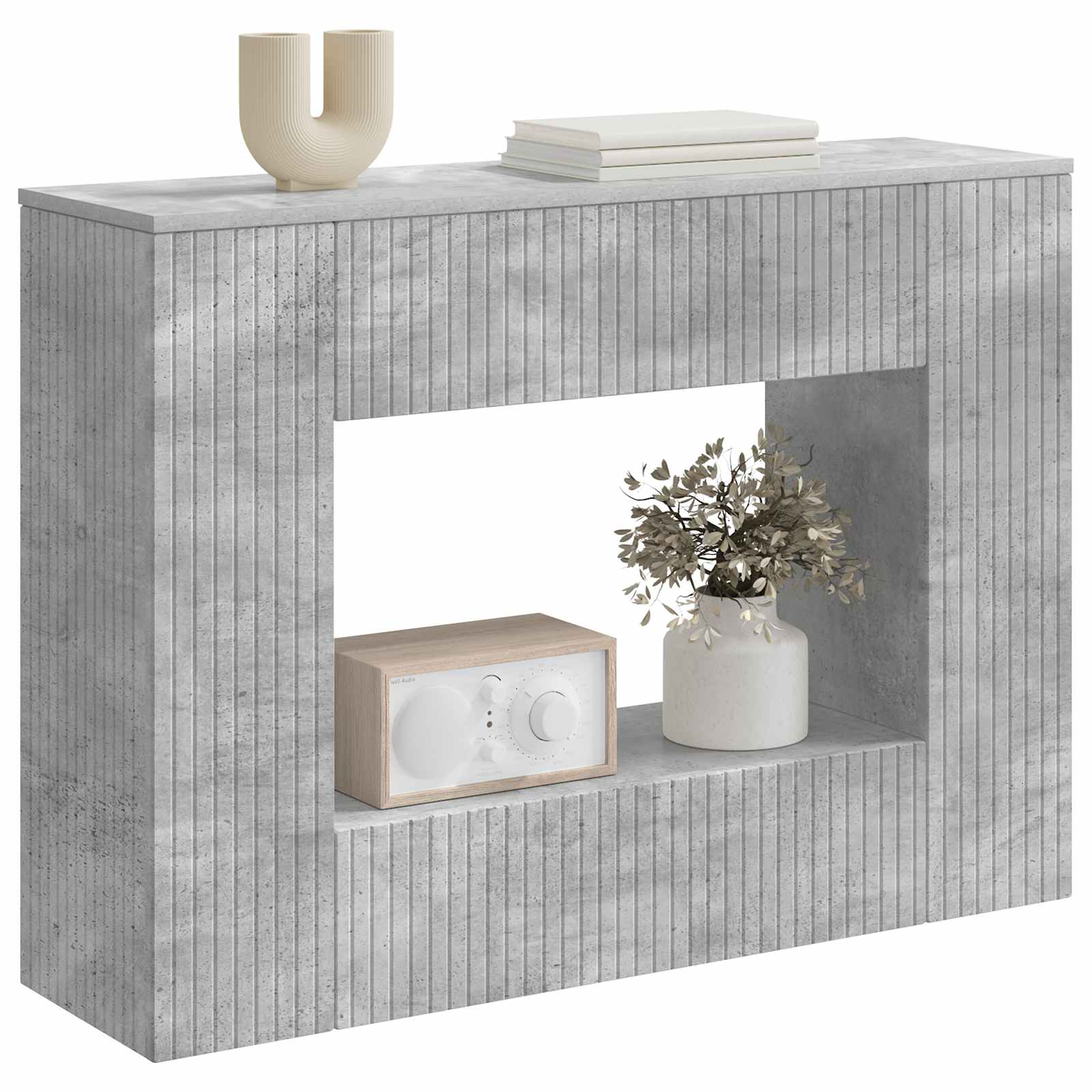 vidaXL Konsola Betonowy Szary 101 x 29 x 74 cm Drewno inżynieryjne