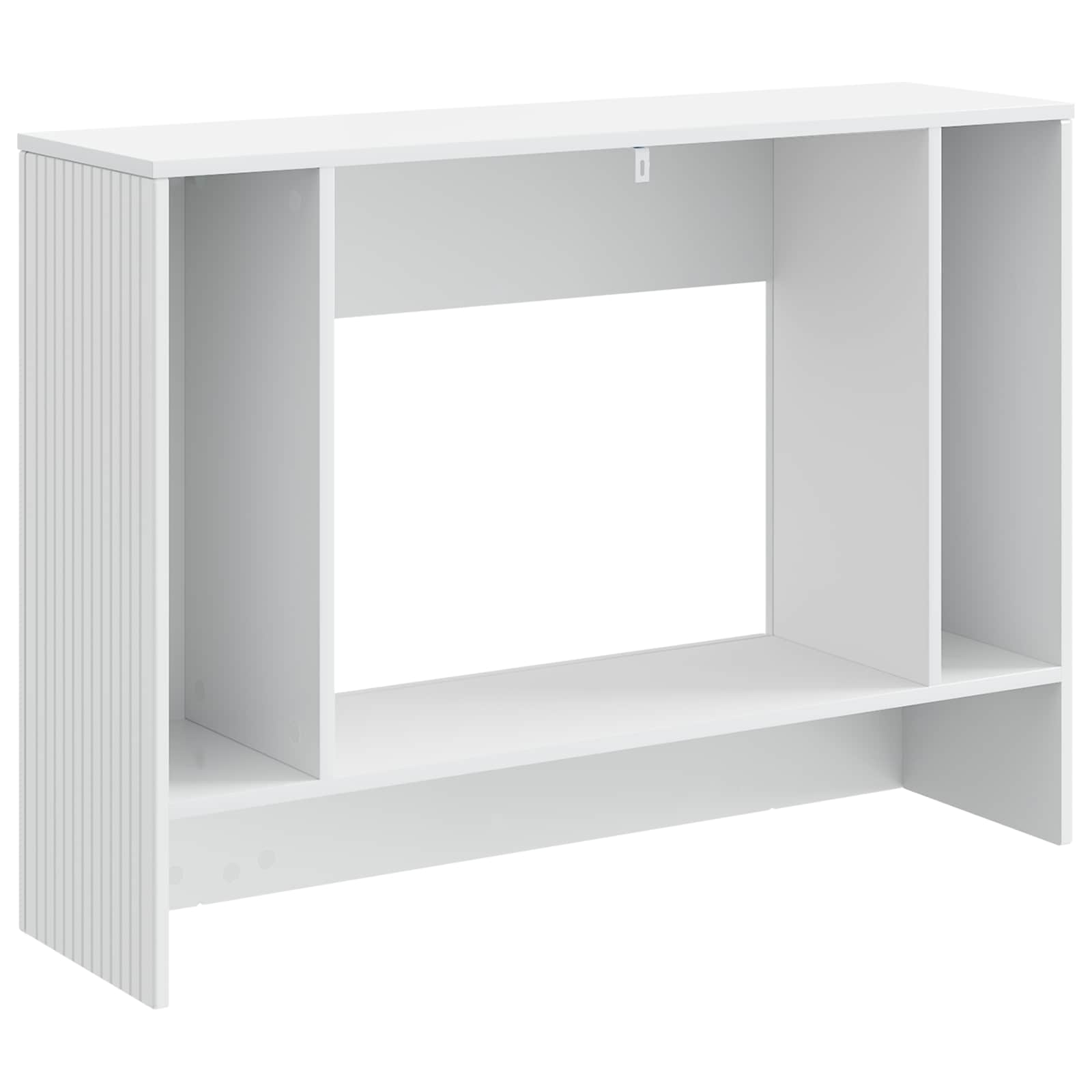 vidaXL Konsola Paski Biały Wysoki Połysk 101 x 29 x 74 cm